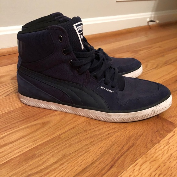 Puma Blue Suede Hight Tops - Picture 2 of 7